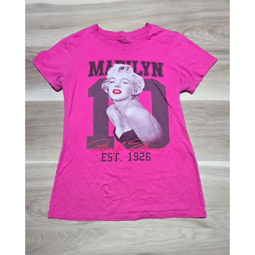 Marilyn Monroe Graphic T-Shirt Womens Small Pink Short Sleeve Cotton Est 1926Tee